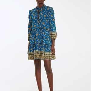 EXCELLENT CONDITION- Veronica Beard Hawken Floral stretch silk mini dress